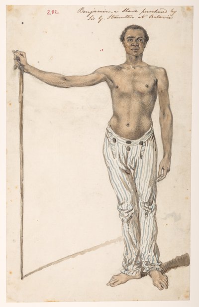 Benjamin - a Slave purchased by Sir G. Staunton at Batavia. Album of 278 drawings of landscapes, coastlines, costumes and everyday life made during Lord Macartney