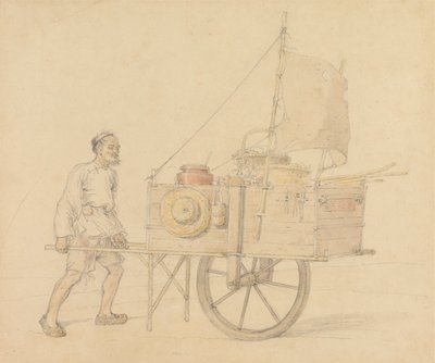 Chinese Carrier with His Sail-Set Barrow by William Alexander