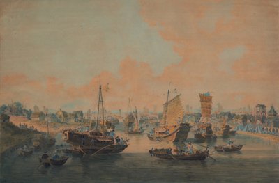 Chinese Barges of the Embassy Passing Through a Sluice on the Grand Canal by William Alexander