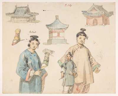 Figure studies. Album of 278 drawings of landscapes, coastlines, costumes and everyday life made during Lord Macartney