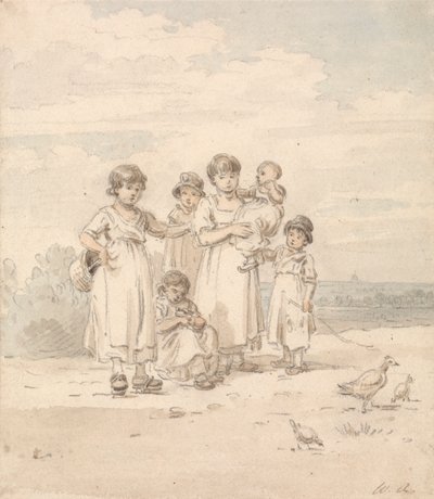 Group of English Children: Distant View of St. Paul