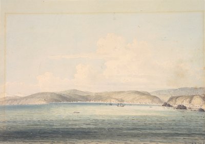 The Village of Almandral in the Bay of Valparaiso, with View of the Andes by William Alexander