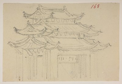 168 Temples, from an Album of 372 drawings of landscapes, coastlines, costumes and everyday life made during Lord Macartney