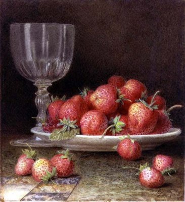 Strawberries and a Glass by William B. Hough