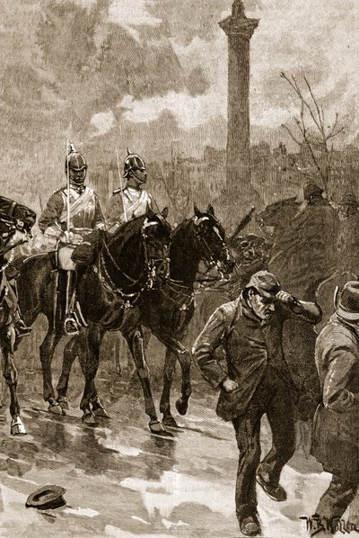 Bloody Sunday: The Life Guards Holding Trafalgar Square, 1887, Illustration from 