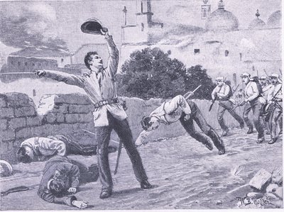 Carrying the Charbagu Bridge, Lucknow 25th September 1857 by William Barnes Wollen