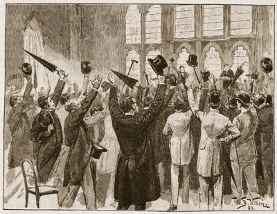 Meeting of Jingoes in Guildhall, London, 1878, Illustration from 