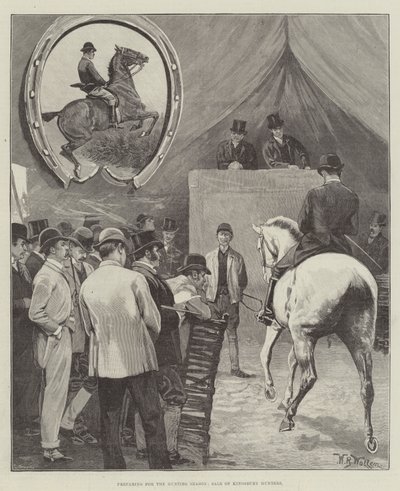 Preparing for the Hunting Season, Sale of Kingsbury Hunters by William Barnes Wollen