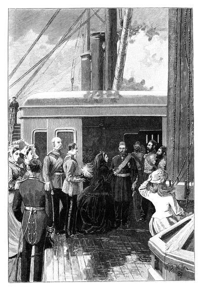 Queen Victoria Investing Abdul Aziz, Sultan of Turkey, with the Order of the Garter by William Barnes Wollen