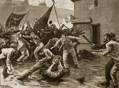 Rioting in Belfast, illustration from 