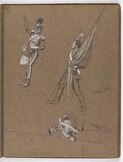 Studies for the Oil Painting, The Flag: Albuhera, May 16, 1811 by William Barnes Wollen