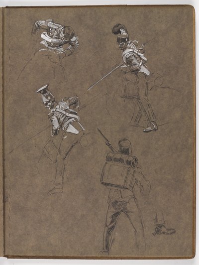 Studies for the Oil Painting, The Flag: Albuhera, May 16, 1811 by William Barnes Wollen