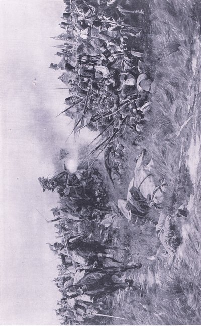 The 28th Gloucester Regiment Receiving French Cavalry at Waterloo 18th June 1815 by William Barnes Wollen