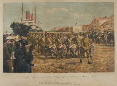 The British Expeditionary Force Landing in France by William Barnes Wollen