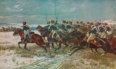 The Charge of the 10th Hussars at Benevente Corunna Campaign, 1809 by William Barnes Wollen