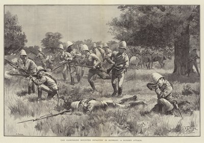 The Hampshire Mounted Infantry in Burmah, a Sudden Attack by William Barnes Wollen