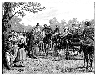 The Queen at the Fete in the Forest of St Germain, France by William Barnes Wollen