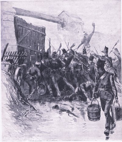 The Attack on La Haye Sainte by William Barnes Wollen