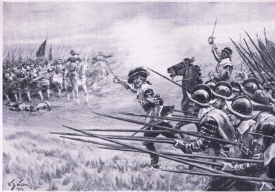 The Charge of the Royalist Infantry at Naseby, June 1645 by William Barnes Wollen