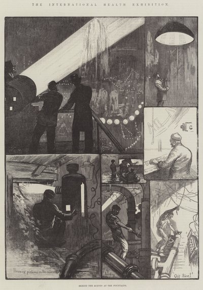 The International Health Exhibition, Behind the Scenes at the Fountains by William Bazett Murray
