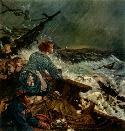 Grace Darling and her Father Saving the Shipwrecked Crew, September 8th, 1838 by William Bell Scott