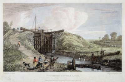 Dudgrove Double Lock Above Lechlade, Thames and Severn Canal by William Bernard Cooke