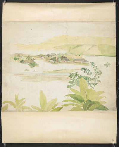 Watercolour drawing of the Lucky Valley Estate, Clarendon, Jamaica by William Berryman