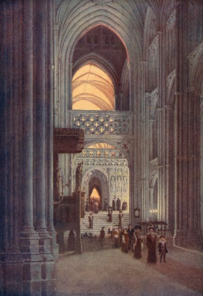 In the Nave of Canterbury Cathedral after Evensong by William Biscombe Gardner