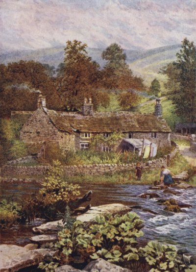 Old Cottage on the Wye, Monsal Dale by William Biscombe Gardner