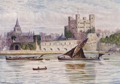 Rochester Castle and Cathedral from across the Medway by William Biscombe Gardner