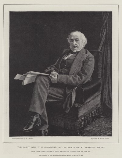 The Right Honourable W E Gladstone, MP, in his Room at Downing Street by William Biscombe Gardner