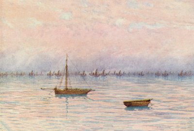 The Whitstable Oyster Fleet dredging off Herne Bay by William Biscombe Gardner