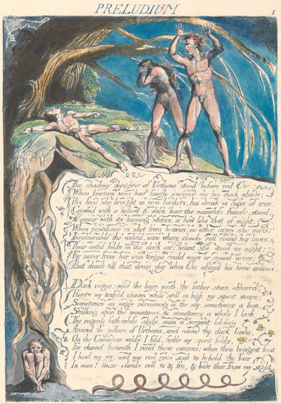 America. A Prophecy, Plate 3, Preludium - The shadowy daughter by William Blake