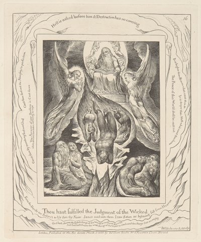 Book of Job, Plate 16, The Fall of Satan by William Blake
