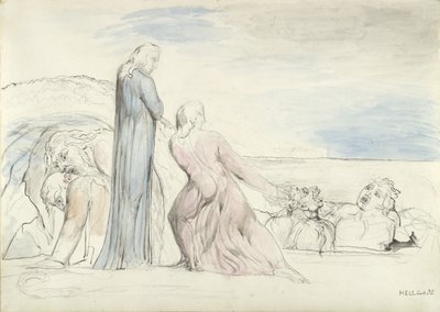 Dante seizing the Traitor Bocca by the Hair, illustration to the 