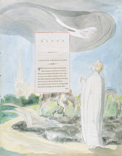 Elegy written in a Country Church-Yard, design 107 from The Poems of Thomas Gray by William Blake