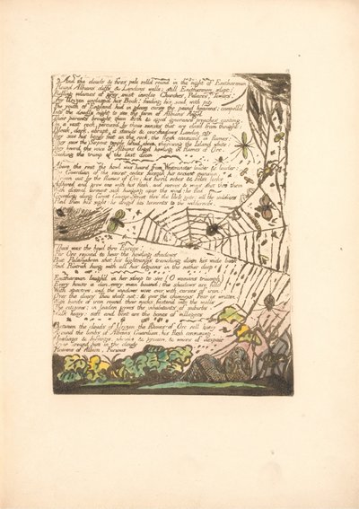 Europe. A Prophecy, Plate 14, And the Clouds & Fires (Bentley 15) by William Blake
