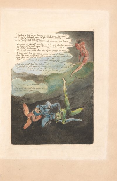 Europe. A Prophecy, Plate 4, Unwilling I Look Up (Bentley 5) by William Blake
