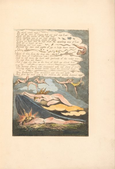 Europe. A Prophecy, Plate 6, The shrill winds wake . . . .  (Bentley 7) by William Blake