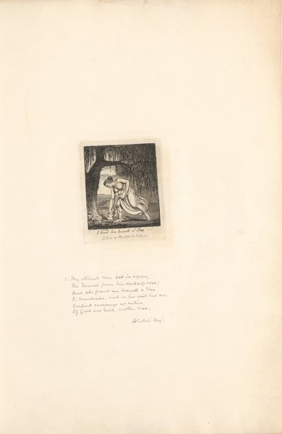 For the Sexes- The Gates of Paradise, Plate 3, I found him beneath a Tree by William Blake
