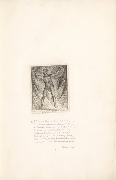 For the Sexes- The Gates of Paradise, Plate 7, Fire by William Blake