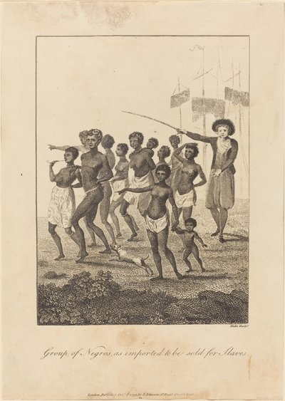 Group of black people, as imported to be sold for Slaves by William Blake
