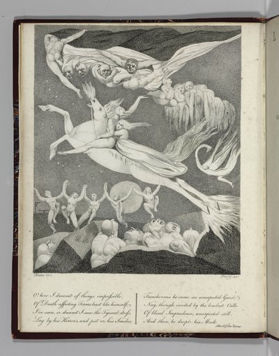 Illustration for Leonora, A Tale by Gottfreid Augustus Bürger, Engraved by Perry by William Blake