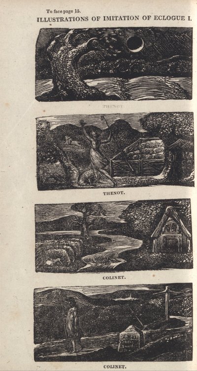 Illustrations of Imitation of Eclogue I, Page 15 by William Blake
