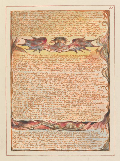 In beauty the Daughters of Albion divide... (Plate 58) by William Blake
