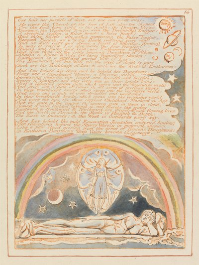 Jerusalem, Plate 14, One Hair nor Particle of Dust by William Blake