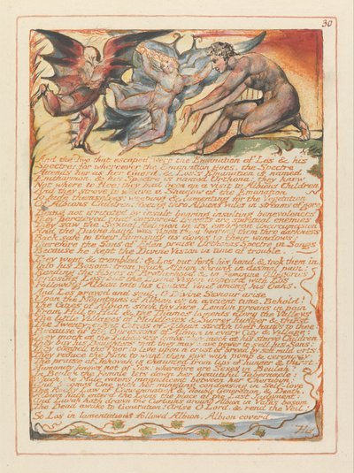 Jerusalem, Plate 30, And the Two That Escaped by William Blake