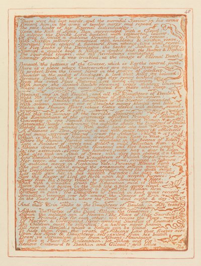 Jerusalem, Plate 48, These were his last words.... by William Blake