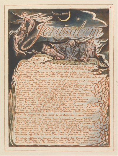 Jerusalem, Plate 4, Jerusalem, Chap. 1 by William Blake