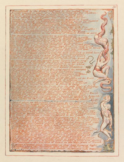 Jerusalem, Plate 80, Encompassed by the frozen net by William Blake